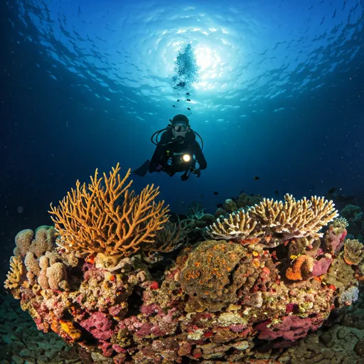 Instructor and diver underwater on a calm Red Sea reef